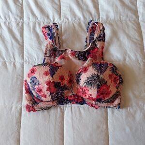 PINK Victoria Secret Floral Halter Mesh Bralette